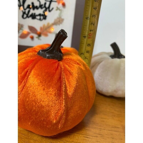 LOT NEW Fall Decor, Wooden Light up Sign, Lg Pillow Cover and Decor Pumpkins - Picture 5 of 5